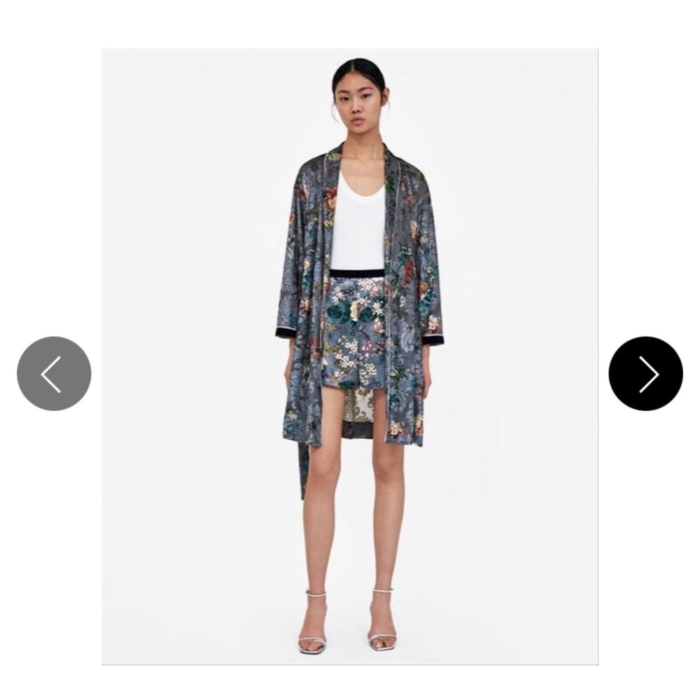 Zara Floral satin shorts